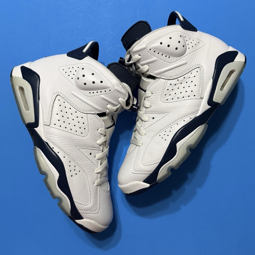 Nike Air Jordan 6 Retro Sneakers Men Midnight Navy White CT8529 141 Size 11